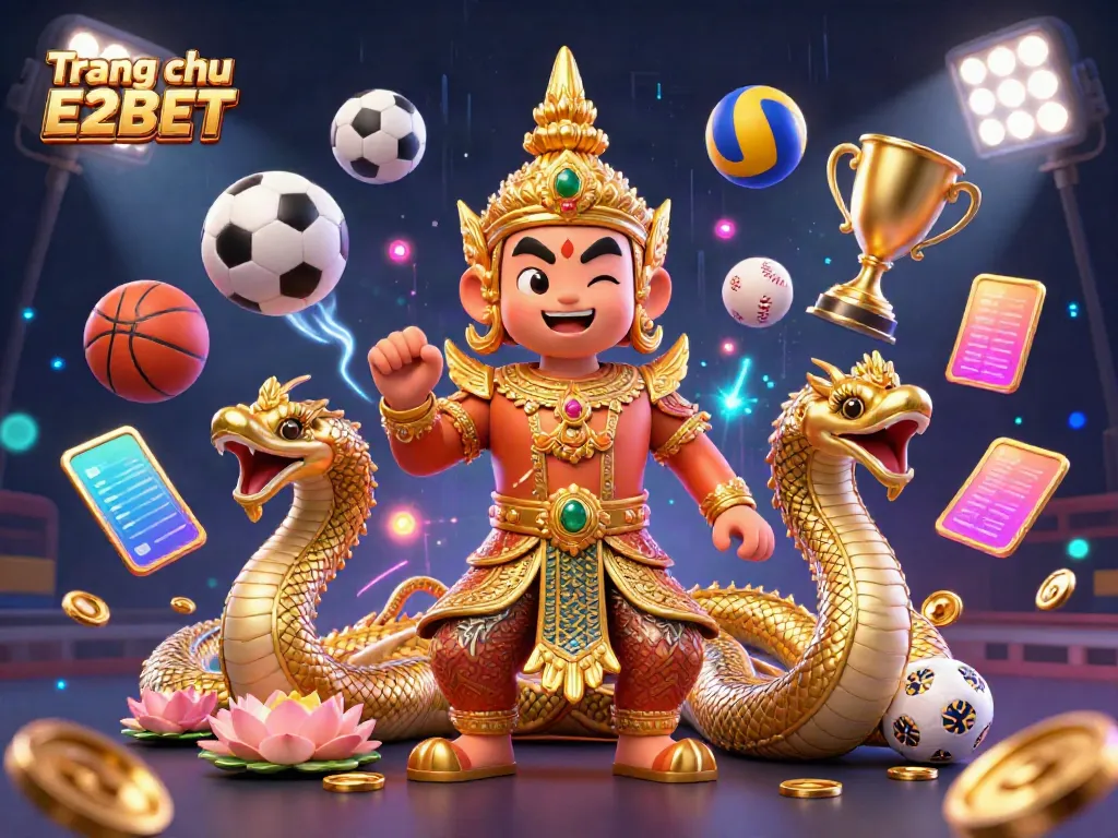 Experience the thrill of winning at Trang chu E2BET with an exciting scene of sports betting elements.