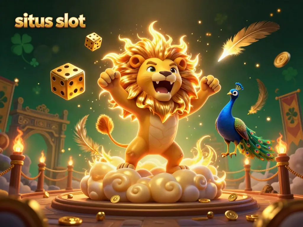 Spin the reels with luck in this vibrant situs slot scene featuring animated prizes and golden coins.