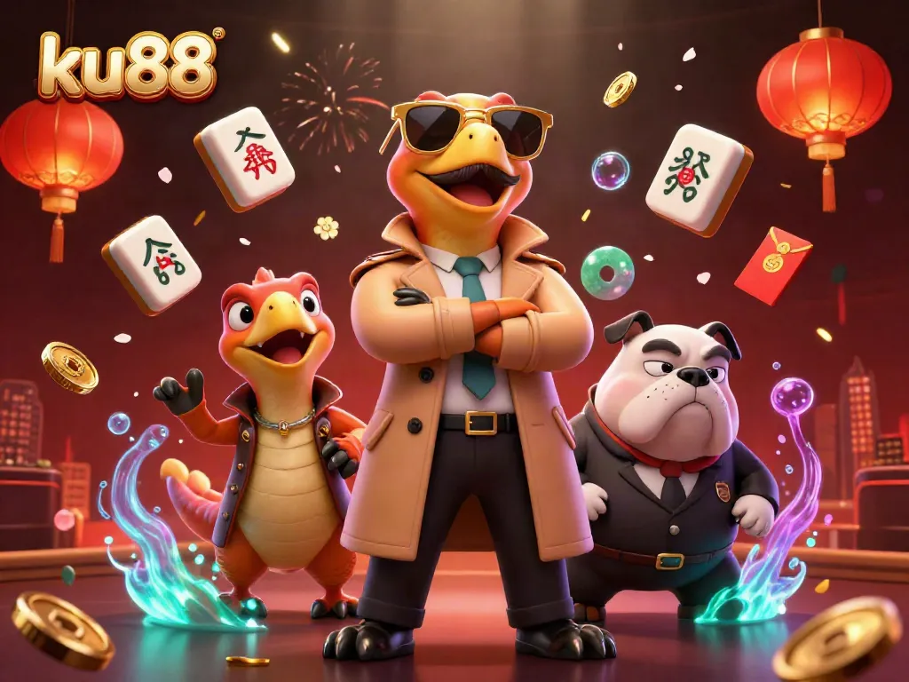 Join ku88's fun journey with raptors sneaking into a VIP casino lounge in 3D.