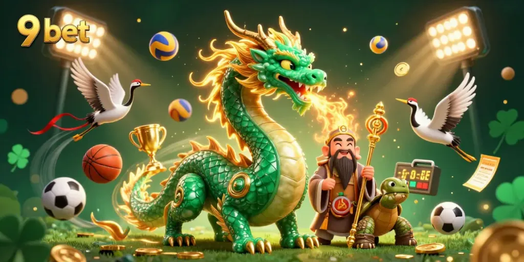 Experience thrilling sports action and betting at 9 bet with a captivating 3D illustration.