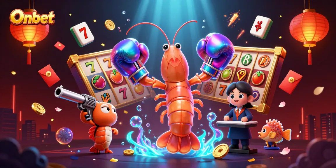 Experience thrilling gaming at Onbet with vibrant characters and slot elements.