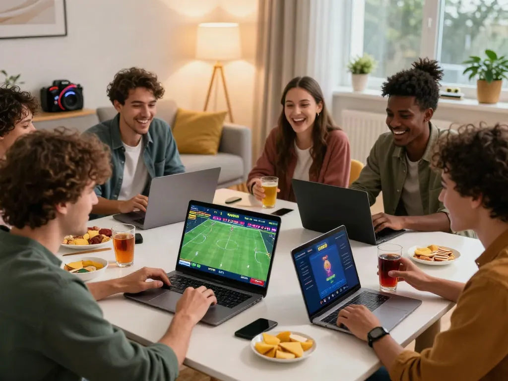 Online gaming fun with friends at https://tx88.br.com/ in a lively living room.
