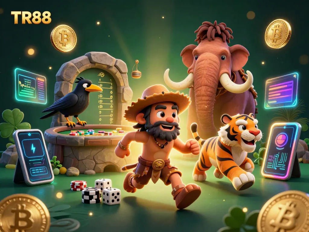 Experience the TR88 prehistoric casino adventure with vibrant characters and dynamic game elements.