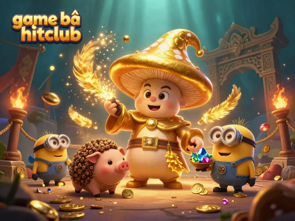 Experience the magic of game bài hitclub with enchanting characters and treasure in a vibrant casino setting.