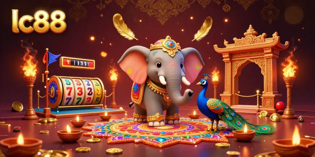 Experience thrilling gameplay at lc88 with vibrant 3D visuals featuring casino elements galore.