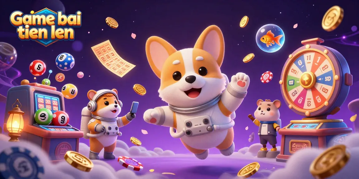 Engage in exciting Game bai tien len action in a floating casino scene with colorful elements.