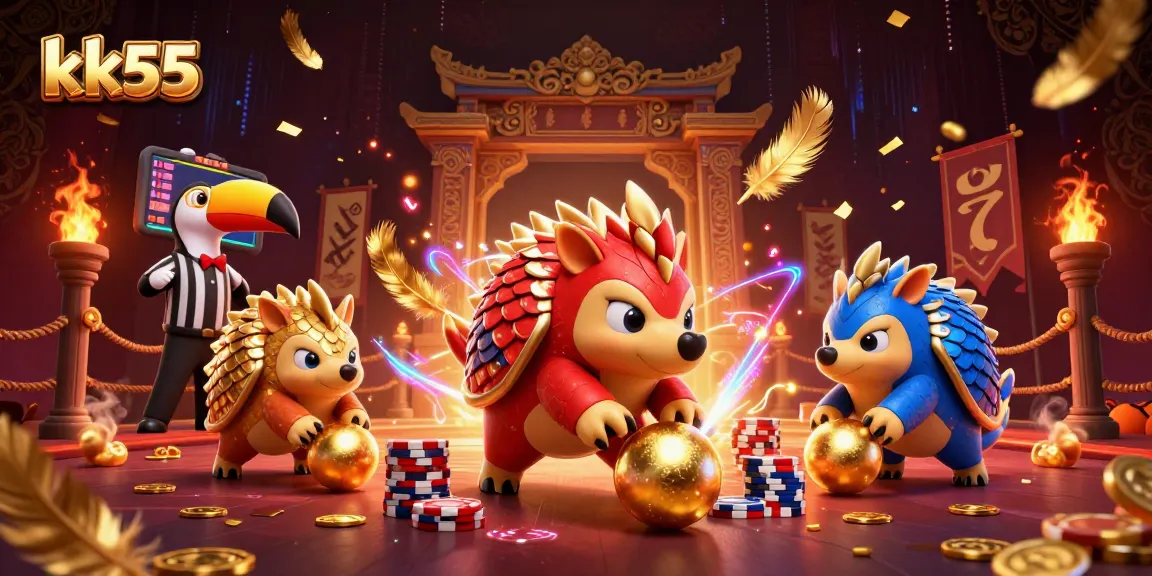 Experience thrilling gameplay at kk55 with dynamic pangolins in an electrifying casino scene.