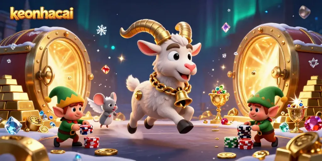 Engage with keonhacai as Krampus hosts a chaotic sports betting casino scene, blending festive horror with excitement.