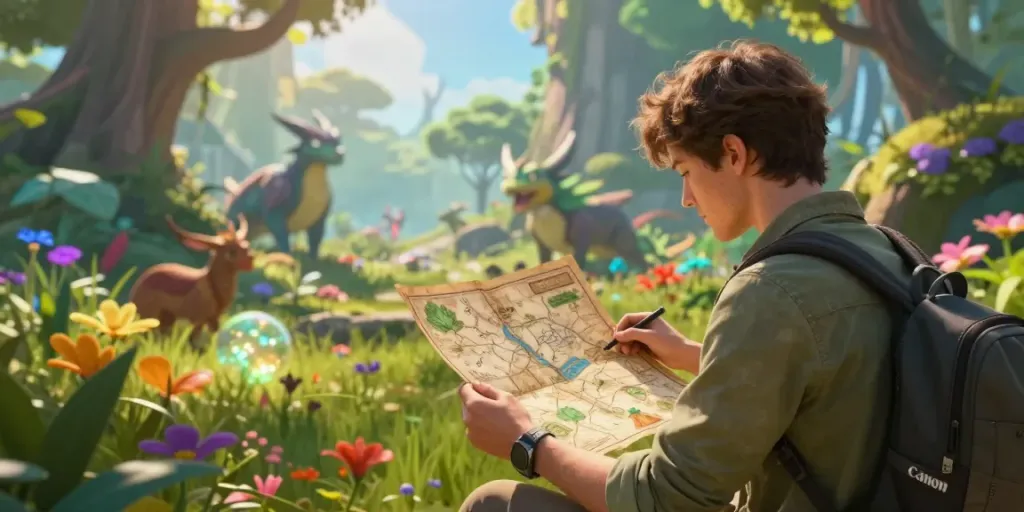 Player immersed in exploration and questing in a vibrant fantasy world with rokok88.