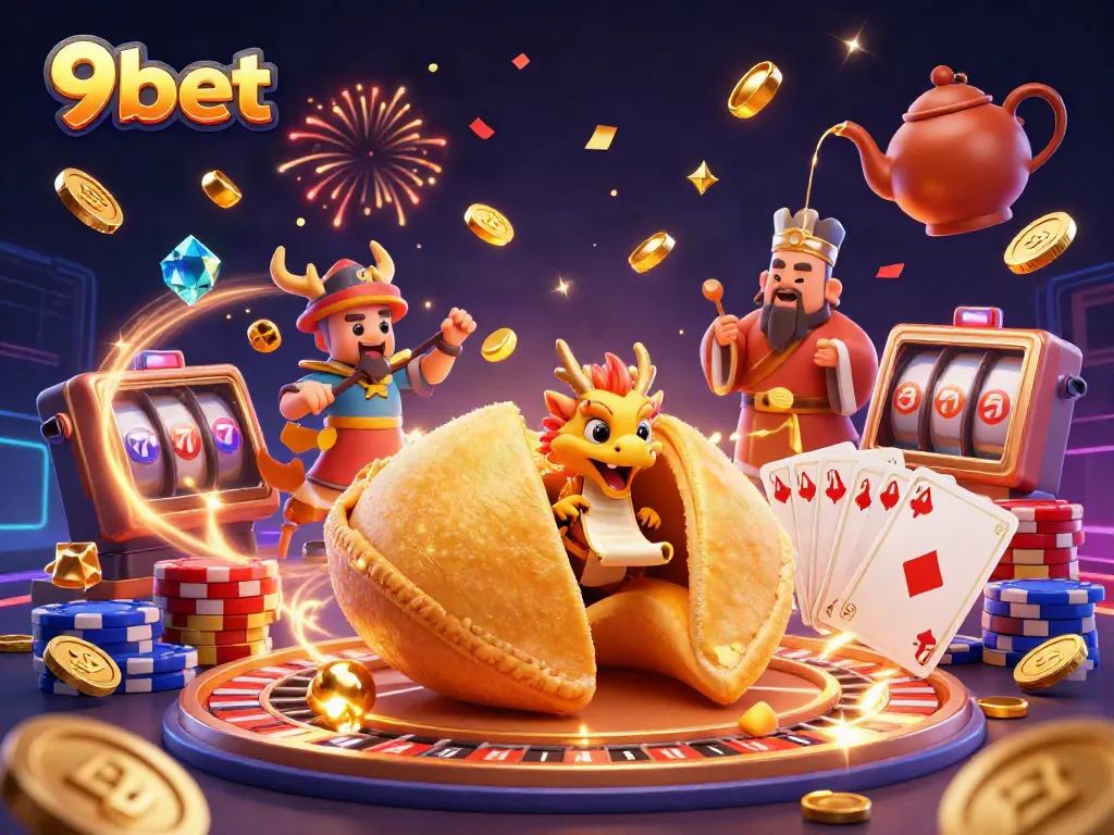 Experience daily big wins at 9bet's live casino with vibrant golden illustrations.