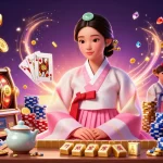 NAGA2000 menghadirkan keseruan kemenangan dengan seorang wanita Asia yang tenang di samping mesin slot yang cerah.