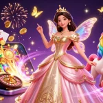 Engage in a vibrant scene showcasing the slot bonus new member 100 di awal with captivating characters and dynamic casino elements.