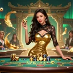 Experience high-stakes gaming at xocdiaa88 co with glamorous Baccarat scenes and golden casino chips.