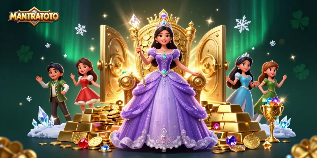 Engage with MANTRATOTO's vibrant gaming world through this captivating royal casino scene.