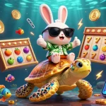 Win big at nh88 with a lively 3D scene showcasing exciting casino elements and a lucky rabbit!