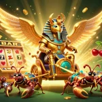 Experience thrilling wins with 789ph1 as a golden scarab beetle leads a jackpot explosion in an exciting casino scene.