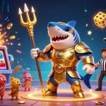 Experience thrilling gameplay at TG88 with a tiger shark champion in a vibrant underwater casino.