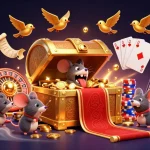x88 offers thrilling online casino experiences with a vibrant treasure chest illustration attracting adventurer mice.