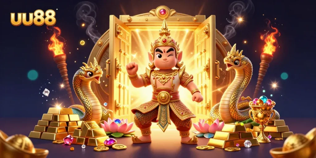 Spin to win with uu88’s engaging gaming experience, featuring treasures and vibrant characters.