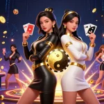 Experience thrilling games at rikvipa with stunning twin characters showcasing poker action.