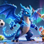 Situs Bola Resmi Dewagg showcases dynamic sports betting action with vibrant 3D cartoon characters.