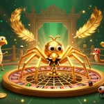 rr88 spins excitement in gambling with intricate 3D casino art featuring a spider and a centipede croupier.