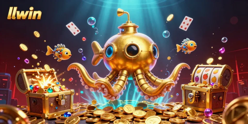 llwin unleashes a thrilling casino adventure with vibrant slot reels and golden coins