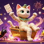 Experience thrilling action with gavangtv as a mummy cat unveils excitement in a vibrant casino scene.