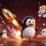 Experience thrilling wins with GG88 as a golden penguin soars to a vibrant casino space station.