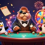 Engage in thrilling gameplay with the LUCKY88 slot, showcasing wins and excitement in a vibrant casino scene.