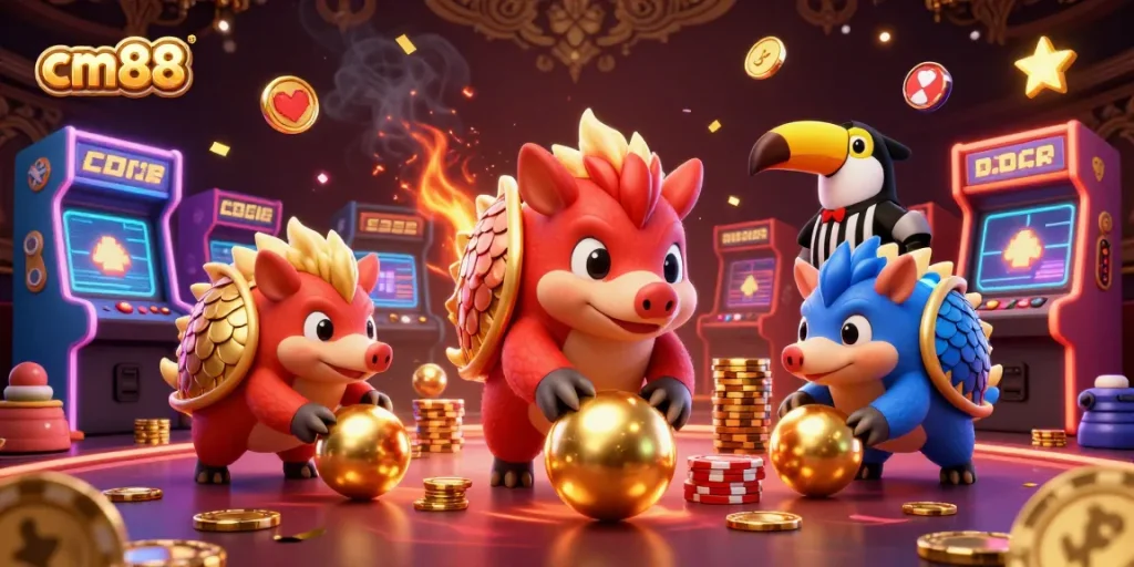 Experience thrilling gameplay at cm88 with vibrant pangolins and exciting casino elements.
