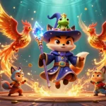 Engage with thrilling adventures at trang chủ net88, showcasing a wizard fox, phoenix, and rich casino elements.