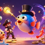 Engage with GMNC's exciting gambling world, featuring playful characters amid vibrant casino elements.