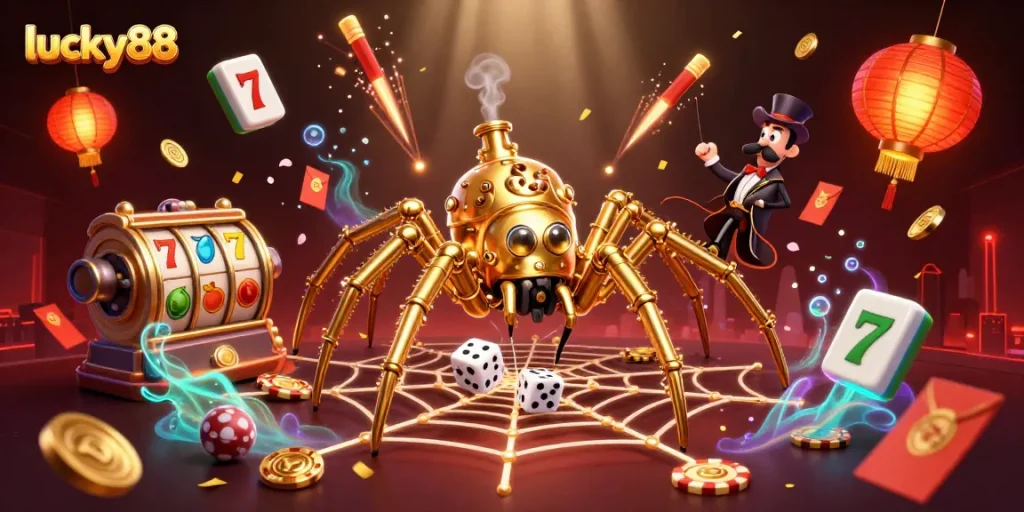 Engage with lucky88 casino thrills through dynamic slot reels and radiant steampunk characters.