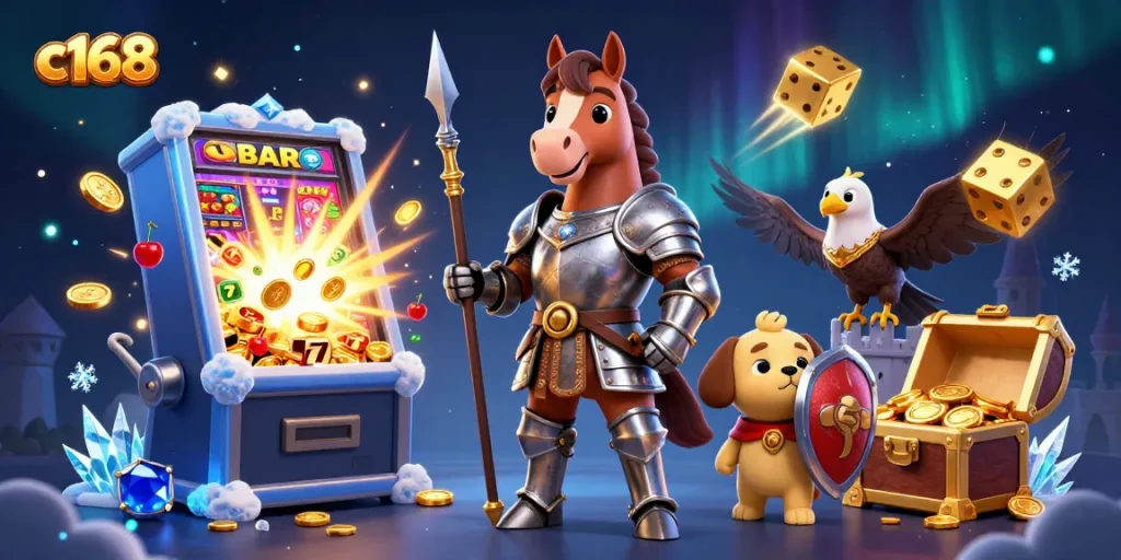 Engage in thrilling gameplay at c168 with dynamic characters and vibrant casino elements.