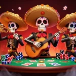 Experience vibrant Go88 gaming with a lively mariachi scene amid poker excitement and colorful casino elements.