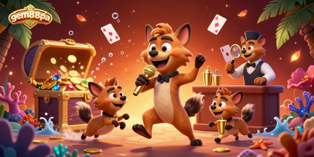 Experience the excitement of gem88pa with cartoon hyenas bringing comedy to the casino world.