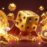 Experience thrill with 789BET's vibrant 3D casino scene, showcasing golden dice and jewels.