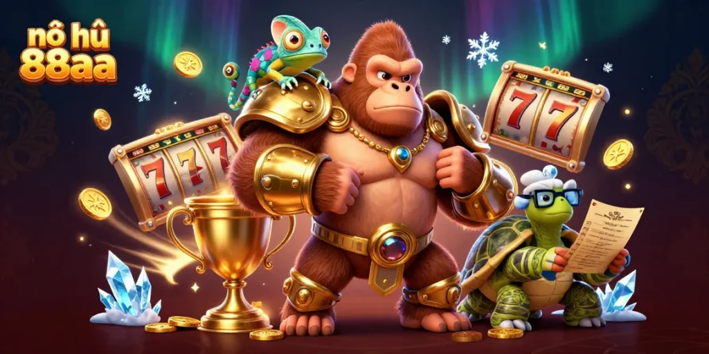 Experience the excitement of nổ hũ 88aa as characters navigate a dazzling casino world filled with dynamic elements.