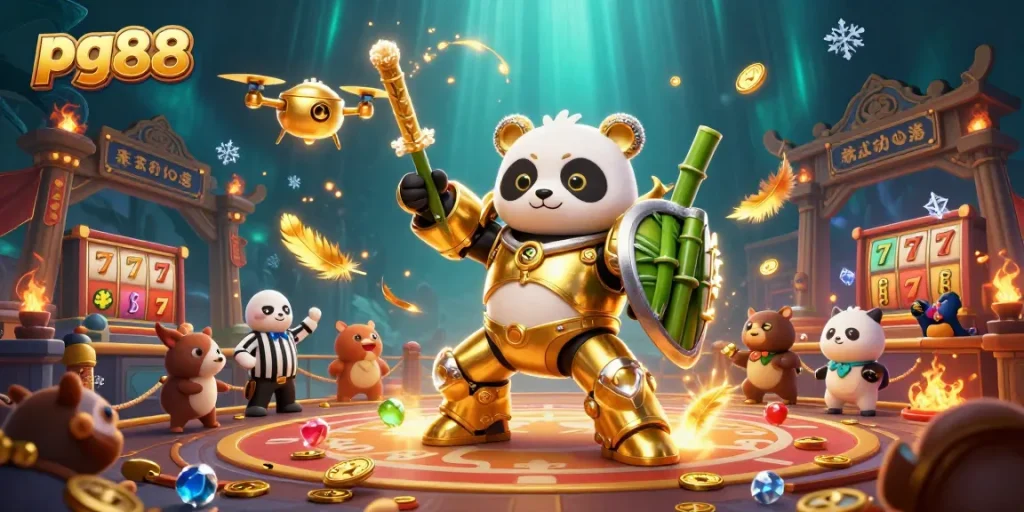 Engage with pg88's thrilling casino action in an energetic arena filled with vibrant games and cheering spectators.