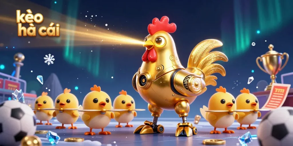 Engage with kèo nhà cái by exploring innovative betting options from a golden rooster robot and baby chick drones.