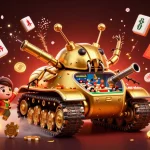 Experience the exciting action at đăng ký alo8, featuring a golden beetle tank with a miniature casino.