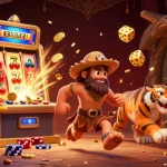 Experience the thrill of QS88 with a vibrant prehistoric casino scene featuring unique characters and exciting gaming elements.
