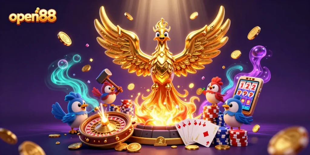 Experience lucrative wins with open88's golden phoenix and dynamic gaming elements.