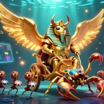 Engage with okvipro's thrilling casino adventure featuring a grand golden scarab.