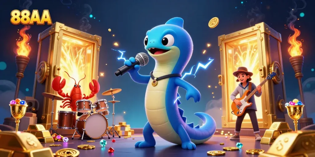Join 88AA in an underwater casino experience featuring lively characters and treasures